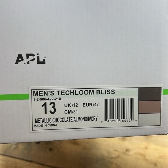 APL Men's Techloom Bliss Sneakers - Metallic Chocolate/Almond/Ivory - 13 - NIB - Picture 8 of 8